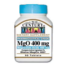 21st Century HealthCare MgO Magnesium Oxide 400 mg, 90 Tablets, 21st Century Health Care