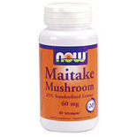 NOW Foods Maitake Mushroom 60mg Standardized Vegetarian 60 Vcaps, NOW Foods