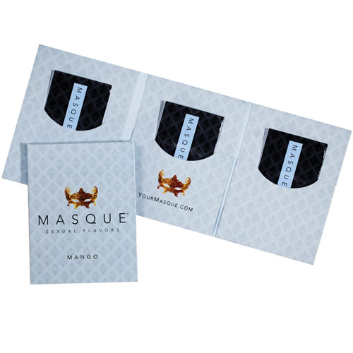 Masque Masque Sexual Flavors, Orally Dissolvable Gel Strips, Mango, 3-Strip Pack