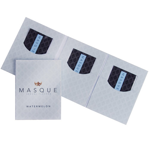 Masque Masque Sexual Flavors, Orally Dissolvable Gel Strips, Watermelon, 3-Strip Pack