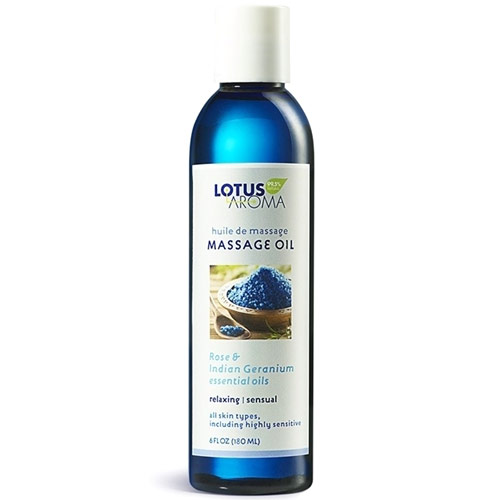 Lotus Aroma Massage Oil, Rose & Indian Geranium Essential Oils, 6 oz, Lotus Aroma
