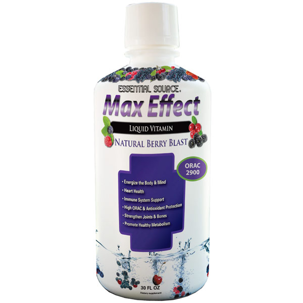 Essential Source Max Effect, Liquid Vitamin Delivery, Natural Berry Blast Value Size, 30 oz, Essential Source