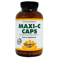 Country Life Maxi C 1000 mg w/Bioflavonoids & Rutin 90 Gelatin Caps, Country Life