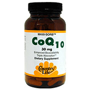 Country Life Maxi-Sorb CoQ10 30 mg Q-Gel 90 Softgels, Country Life