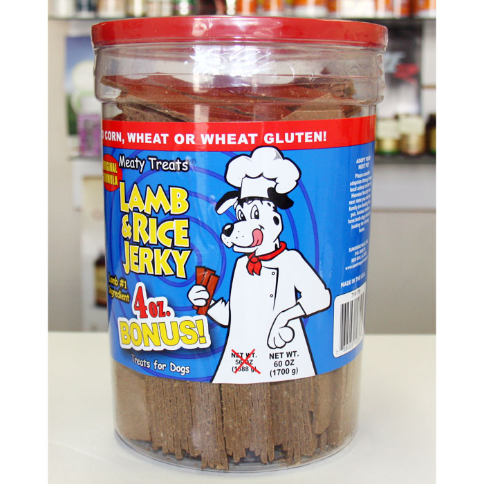 Sunshine Pet Treats, Inc. Meaty Treats Lamb & Rice Jerky, Dog Snacks, 60 oz (1700 g)