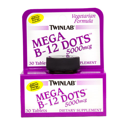 TwinLab Mega B-12 Dots 5000 mcg, 30 Tablets, TwinLab