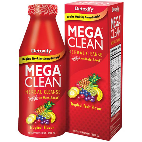 Detoxify Brand Mega Clean, Detox Drink, Tropical Fruit Flavor, 1 Liter, Detoxify Brand