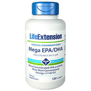 Life Extension Mega EPA/DHA 360/240 mg, 120 Softgels, Life Extension