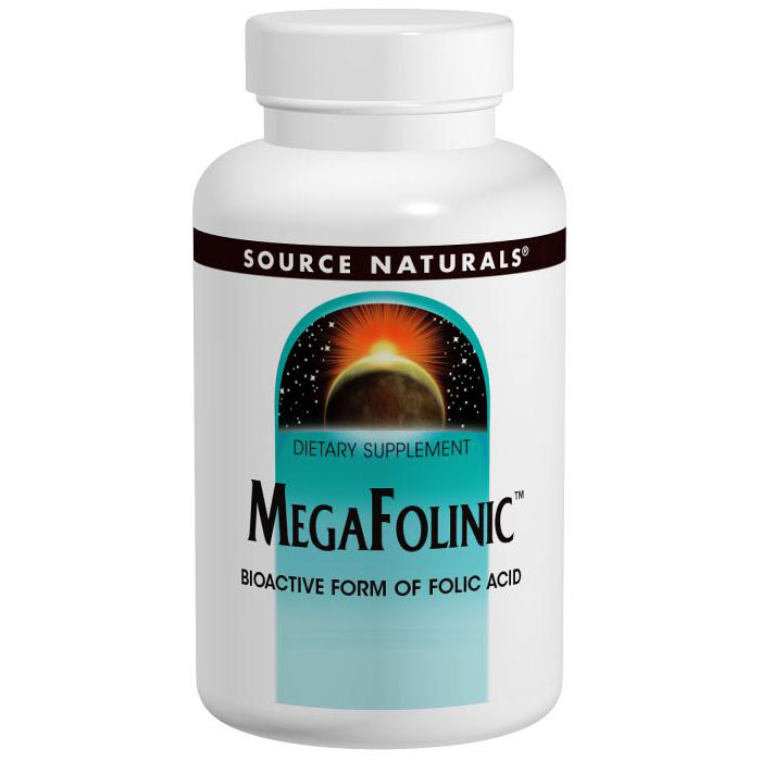 Source Naturals Mega-Folinic Folic Acid, MegaFolinic Replaces Metafolin, 120 tabs from Source Naturals