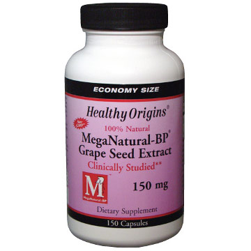Healthy Origins MegaNatural-BP Grape Seed Extract 150 mg, 150 Capsules, Healthy Origins