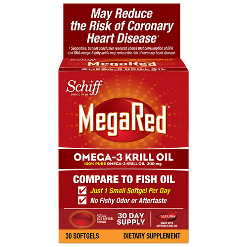 Schiff MegaRed 1000 mg High Potency (Mega Red), 30 Softgels, Schiff