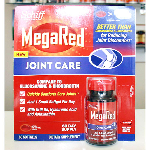 Schiff MegaRed Joint Care (Krill Oil, Hyaluronic Acid & Astaxanthin), 60 Softgels, Schiff
