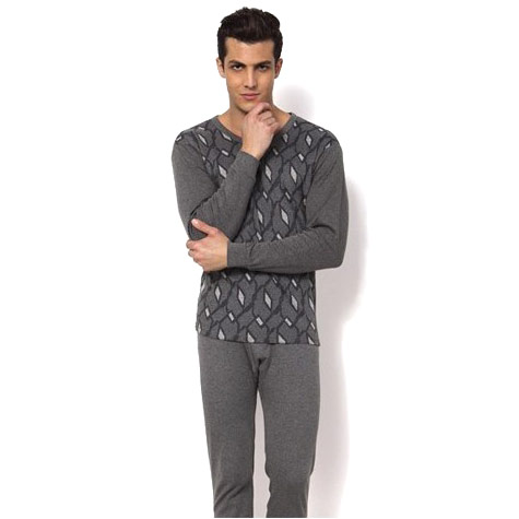 Relaxso Men's Bamboo Extreme Thermal Underwear Set, Checker Charcoal, Relaxso