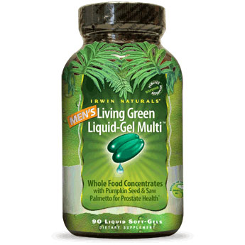 Irwin Naturals Men's Living Green Liquid-Gel Multi, 120 Liquid Soft-Gels, Irwin Naturals