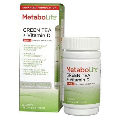 Twinlab MetaboLife Green Tea + Vitamin D, 50 Tablets, Twinlab