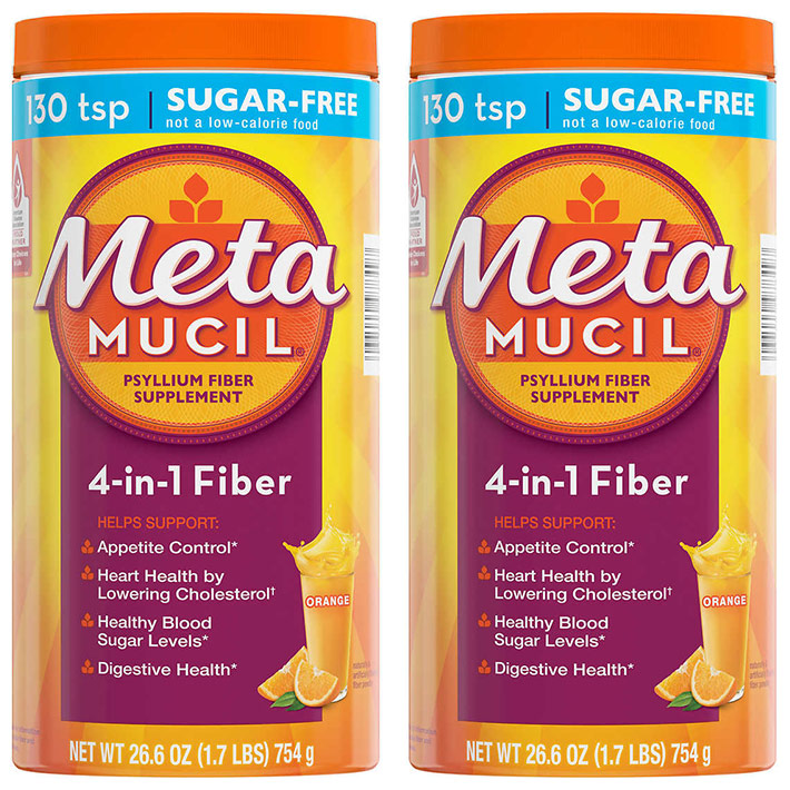 Metamucil Metamucil MultiHealth Fiber Sugar Free Powder, Orange Smooth, 228 Doses