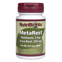 NutriBiotic MetaRest, Sleep Aid with Melatonin & Kava, 60 Capsules, NutriBiotic