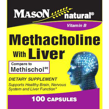 Mason Natural Methacholine with Liver, 100 Capsules, Mason Natural