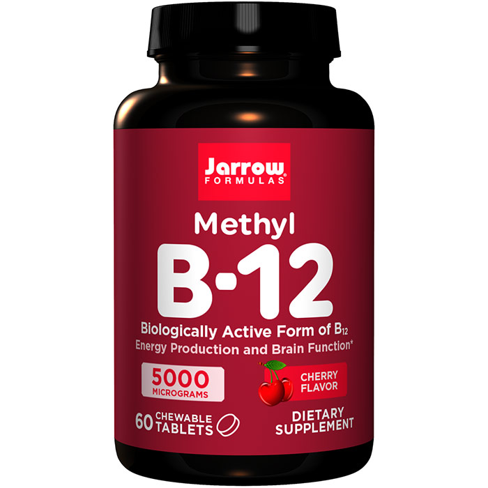 Jarrow Formulas Methyl B-12, Methylcobalamin 5000 mcg 60 lozenges, Jarrow Formulas