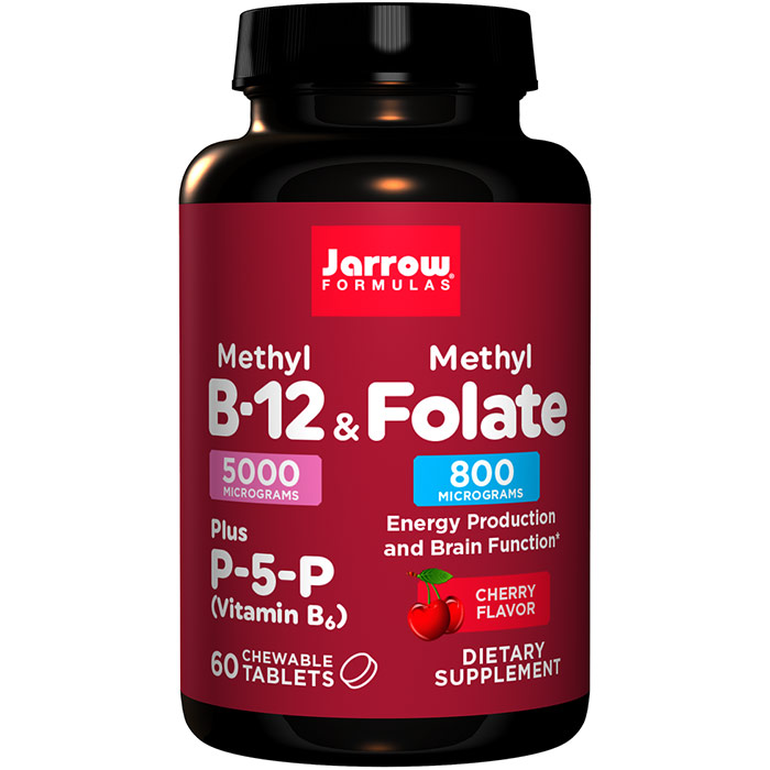 Methyl B-12 & Methyl Folate, 5000 / 800 mcg - Cherry, 60 Lozenges, Jarrow Formulas