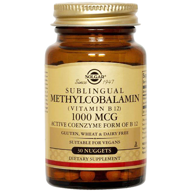 Solgar Methylcobalamin (Vitamin B12) 1000 mcg, 30 Nuggets, Solgar
