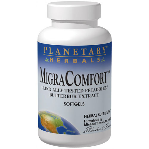 Planetary Herbals Migra Comfort 50mg Butterbur, 30 Softgels, Planetary Herbals