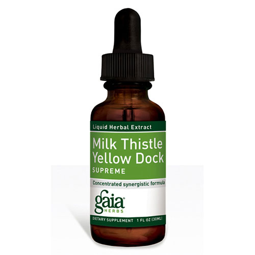 Gaia Herbs Milk Thistle Yellow Dock Supreme Liquid, 2 oz, Gaia Herbs