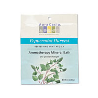 Aura Cacia Mineral Bath Salt Peppermint Harvest, 2.5 oz Packet, Aura Cacia