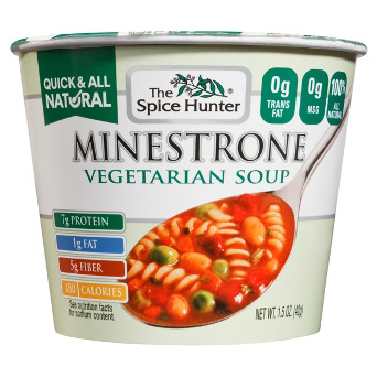 Spice Hunter Minestrone, Vegetarian Soup Bowl, 1.5 oz x 6 Cups, Spice Hunter