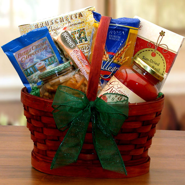 Elegant Gift Baskets Online Mini Italian Dinner For Two Gift Basket, Elegant Gift Baskets Online