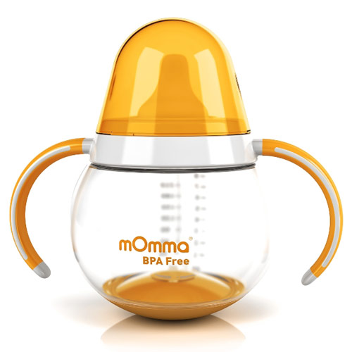 Lansinoh Laboratories, Inc. mOmma Spill Proof Cup with Dual Handles, Orange, 1 pc, Lansinoh Laboratories, Inc.