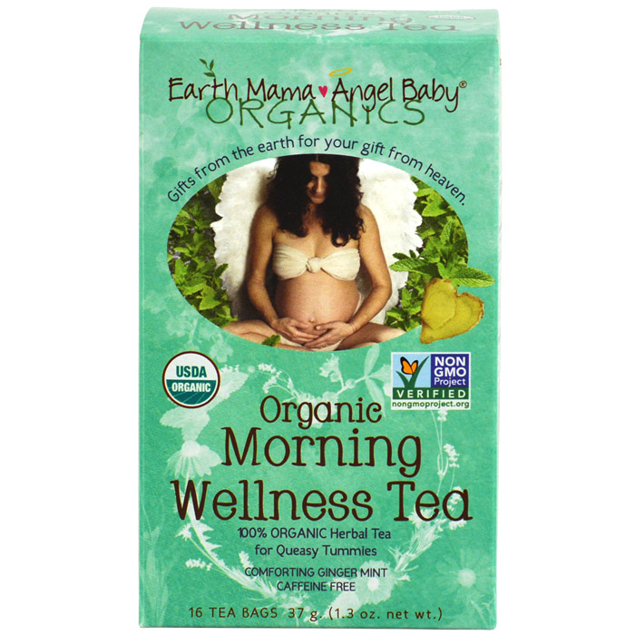 Earth Mama Angel Baby Organic Morning Wellness Tea, 16 Tea Bags, Earth Mama Angel Baby