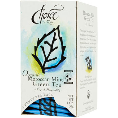 Choice Organic Teas Organic Moroccan Mint Green Tea, 20 Tea Bags, Choice Organic Teas
