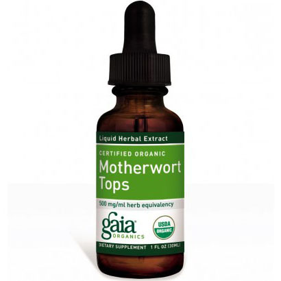 Gaia Herbs Motherwort Tops Liquid, Certified Organic, 1 oz, Gaia Herbs