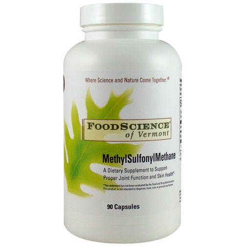 FoodScience Of Vermont MSM 500 mg, 90 Capsules, FoodScience Of Vermont