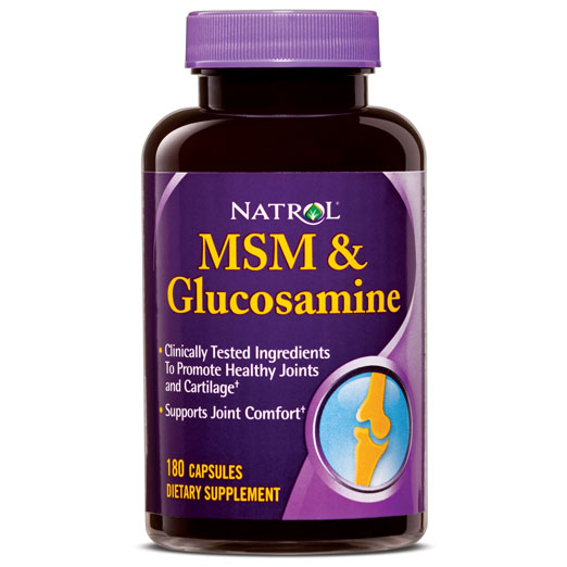 Natrol MSM & Glucosamine 250 mg, 180 Capsules, Natrol