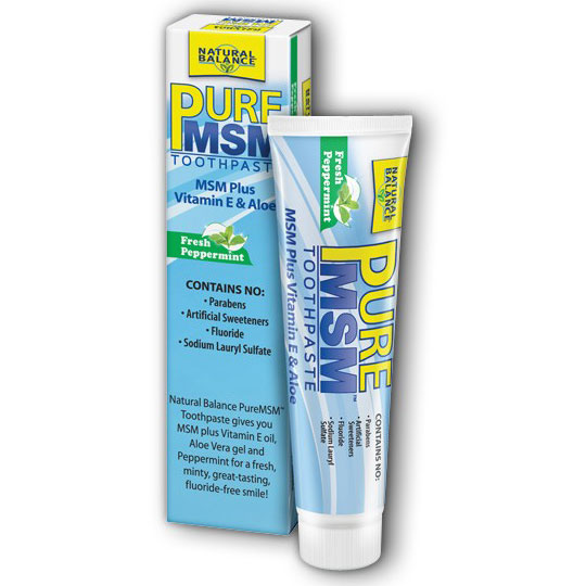 Natural Balance Pure MSM Toothpaste, PureMSM, 3 oz, Natural Balance