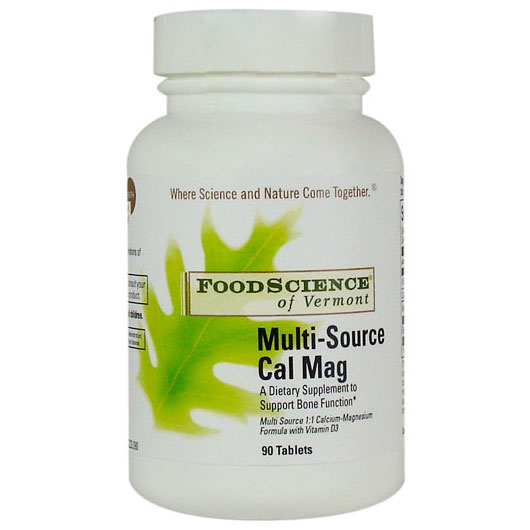 FoodScience Of Vermont Multi-Source Cal Mag, 90 Tablets, FoodScience Of Vermont