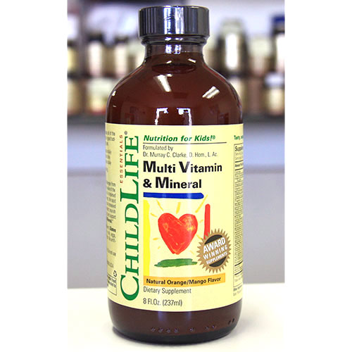 ChildLife Multi Vitamin & Mineral Liquid Orange-Mango Flavor 8 fl oz from ChildLife