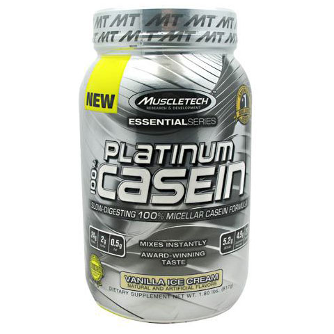 MuscleTech MuscleTech Platinum Casein, 100% Micellar Casein, 1.8 lb (27 Servings)