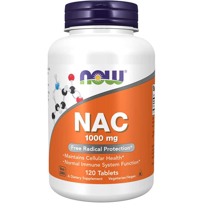 NOW Foods NAC 1000 mg (N-Acetyl Cysteine), 120 Tablets, NOW Foods