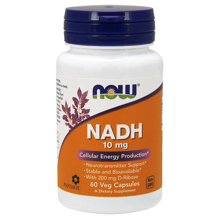 NOW Foods NADH 10 mg Plus Ribose 200 mg, 60 Vcaps, NOW Foods