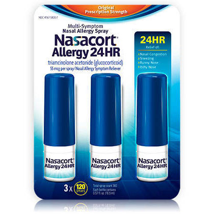 Nasacort Nasacort 24HR Allergy Relief, 120 Sprays x 3 Bottles