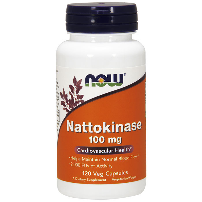 NOW Foods Nattokinase 100 mg, 120 Vcaps, NOW Foods