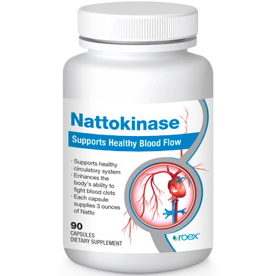 Roex Nattokinase (supplying 2,000 FU fibrinolytic activity), 90 Capsules, Roex