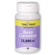 Thompson Nutritional Natural Beta Carotene 25000 IU 30 softgels, Thompson Nutritional Products