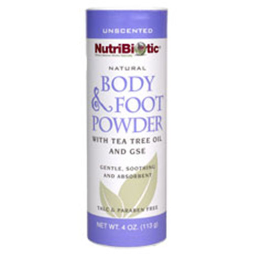 NutriBiotic Natural Body & Foot Powder, Talc Free, Unscented, 4 oz, NutriBiotic
