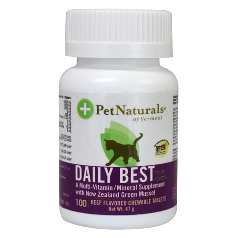 Pet Naturals of Vermont Natural Cat Daily Tablets, Beef Flavored, 100 tabs, Pet Naturals of Vermont