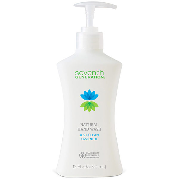 Seventh Generation Natural Liquid Hand Wash, Just Clean Unscented, 12 oz, Seventh Generation