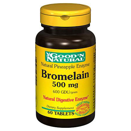 Good 'N Natural Natural Pineapple Enzyme Bromelain 500 mg 600 GDU, 60 Tablets, Good 'N Natural